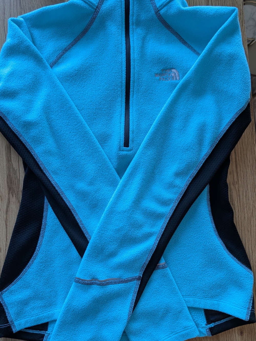 The North Face  Blue Fleece Pullover with Gray Logo